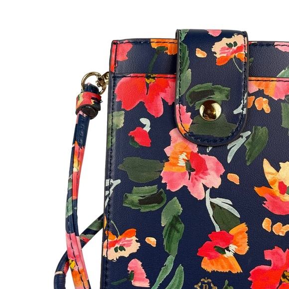 NWOT Nanette Lepore Floral Vegan Leather Crossbody Travel Passport Purse Pouch - Picture 8 of 14